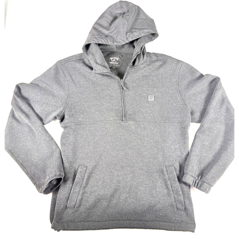 Billabong Adventure Division Pullover Hoodie Gray Quarter Zip Men's Large